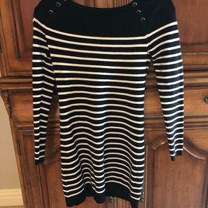 Black and white long sweater or short dress, xs